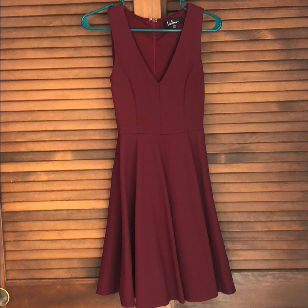 WORN ONCE Lulus Wine Colored Dress